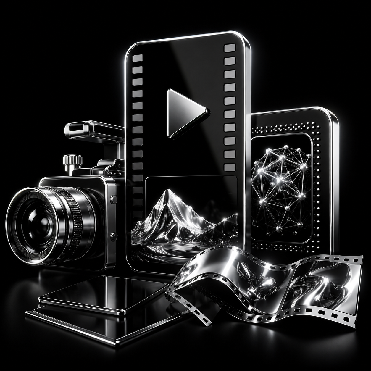 Chrome music video and AI visuals icon